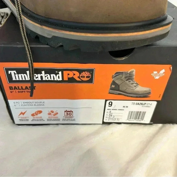 Men’s Timberland Pro size 9 Ballast brown work boot. New - Picture 3 of 9
